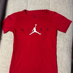Jordan/Nike Red T-Shirt with Iconic Logo